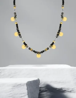 Collier acier noir et doré SO OR