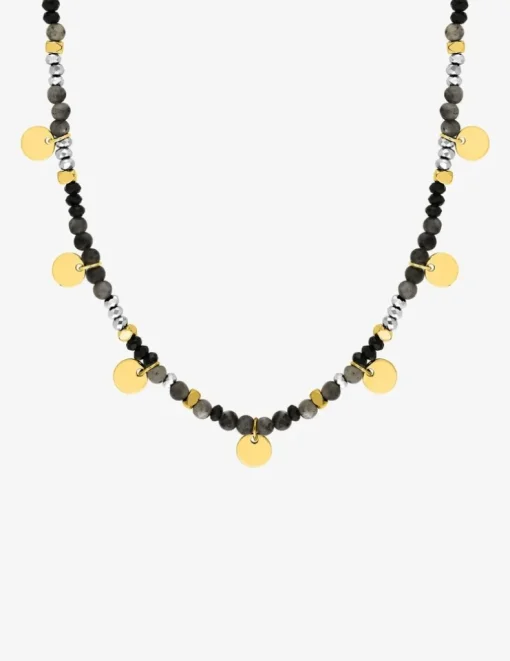 Collier acier noir et doré SO OR