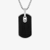 Collier acier plaque G.I noire avec pierre SO OR