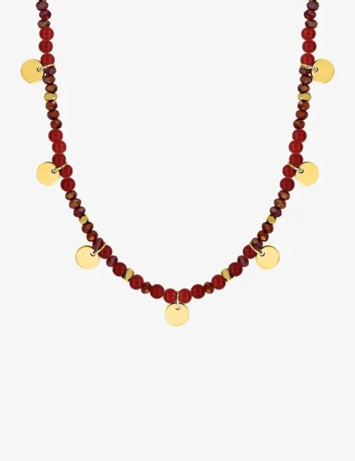 Collier acier rouge et doré SO OR