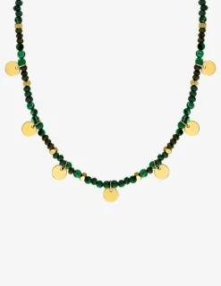 Collier acier vert et doré SO OR