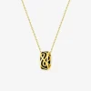 Collier anneau Lorever Or jaune 375‰ et laque noir de jais SO OR