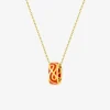Collier anneau Lorever Or jaune 375‰ et laque corail SO OR