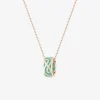Collier anneau Lorever Or rose 375‰ et laque verte aqua SO OR