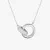 Collier anneaux entremêlés argent 925‰ rhodié et oxydes de zirconium SO OR