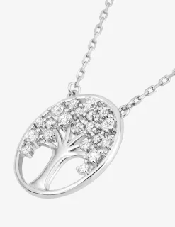 Collier arbre de vie en argent 925 ‰ rhodié et oxydes de zirconium SO OR