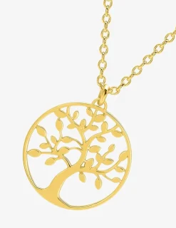 Collier arbre de vie plaqué or 16 mm SO OR