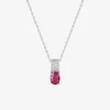 Collier argent 925 ‰ avec oxydes de zirconium blancs et rouge SO OR