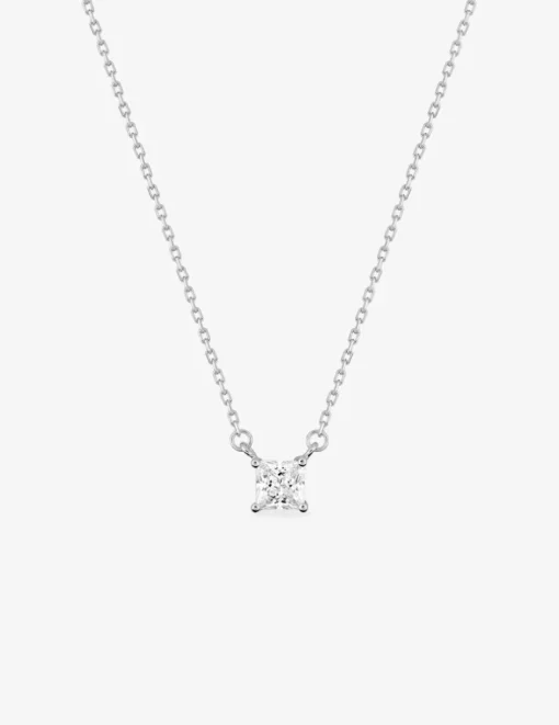 Collier argent 925 ‰ rhodié et oxyde de zirconium serti griffes SO OR