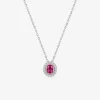 Collier argent 925 ‰ rhodié et oxydes de zirconium rouge SO OR