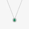 Collier argent 925 ‰ rhodié et oxydes de zirconium vert SO OR