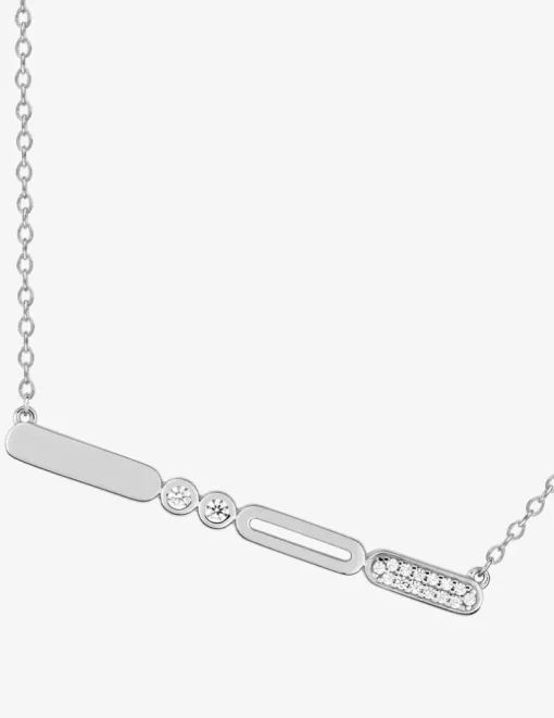 Collier argent 925 ‰ rhodié et oxydes de zirconium SO OR