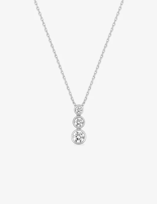 Collier argent 925 ‰ rhodié et oxydes de zirconium SO OR