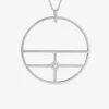 Collier argent 925 ‰ rhodié motif cercle C et oxyde de zirconium SO OR