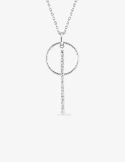 Collier argent 925 ‰ rhodié motif fantaisie avec oxyde de zirconium SO OR