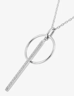 Collier argent 925 ‰ rhodié motif fantaisie avec oxyde de zirconium SO OR