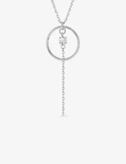 Collier argent 925 ‰ rhodié motif fantaisie et oxyde de zirconium SO OR