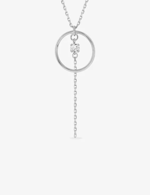 Collier argent 925 ‰ rhodié motif fantaisie et oxyde de zirconium SO OR