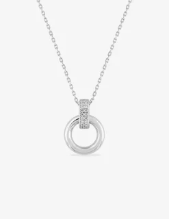 Collier argent 925 ‰ rhodié, motifs circulaires et oxydes de zirconium SO OR