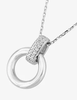 Collier argent 925 ‰ rhodié, motifs circulaires et oxydes de zirconium SO OR