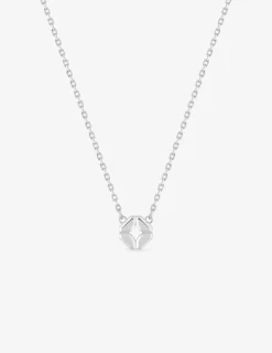 Collier argent 925 ‰ rhodié pendentif quadrillé SO OR