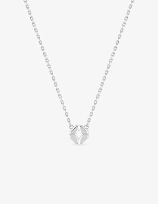 Collier argent 925 ‰ rhodié pendentif quadrillé SO OR