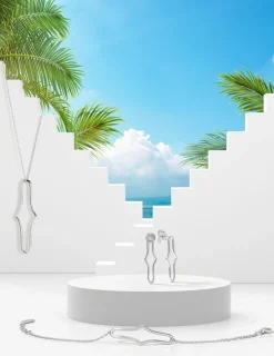 Collier argent 925‰ avec motif ovale fantaisie SO OR