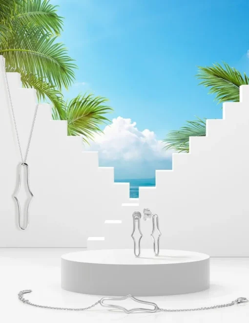 Collier argent 925‰ avec motif ovale fantaisie SO OR