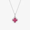 Collier argent 925‰ oxyde rose trèfle fantaisie SO OR