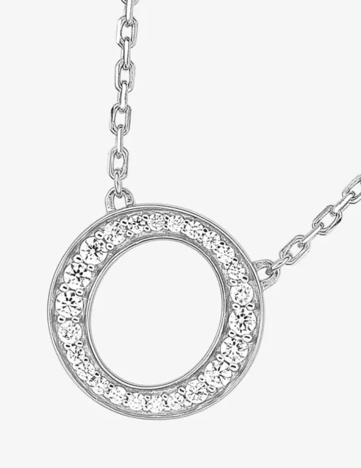 Collier argent 925‰ rhodié et cercle oxydes de zirconium 10 mm SO OR