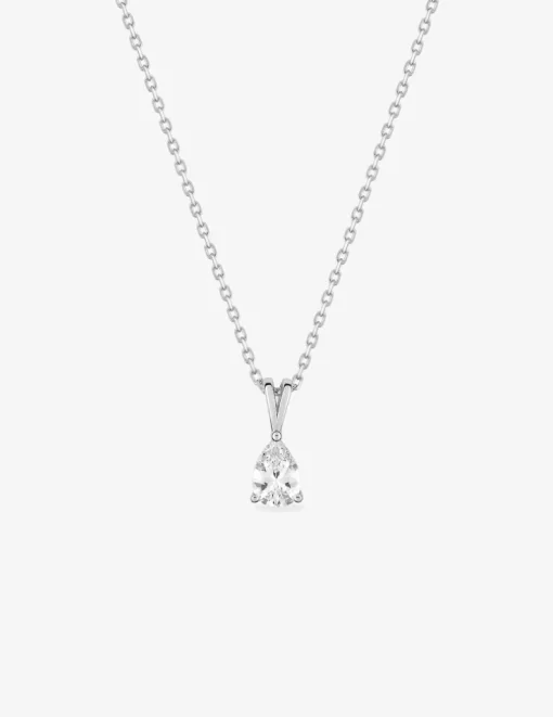Collier argent 925‰ rhodié et oxyde de zirconium poire SO OR