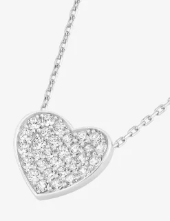 Collier argent 925‰ rhodié et cœur pavage oxydes de zirconium SO OR