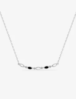 Collier argent 925‰ rhodié et losanges bicolores SO OR