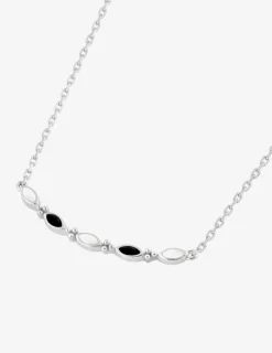 Collier argent 925‰ rhodié et losanges bicolores SO OR