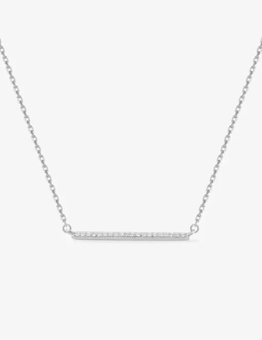 Collier argent 925‰ rhodié ligne oxydes de zirconium SO OR