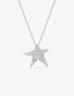 Collier argent 925% rhodié étoile oxydes de zirconium SO OR