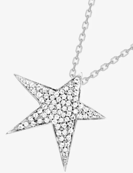 Collier argent 925% rhodié étoile oxydes de zirconium SO OR