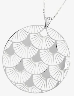 Collier Art déco or blanc 750‰ motif cercle SO OR