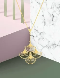 Collier Art déco or jaune 750‰ 4 motifs SO OR