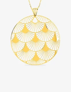 Collier Art déco or jaune 750‰ motif cercle SO OR