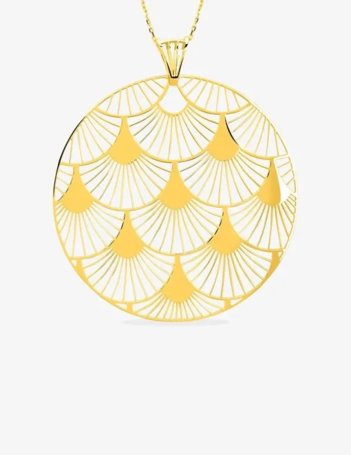 Collier Art déco or jaune 750‰ motif cercle SO OR