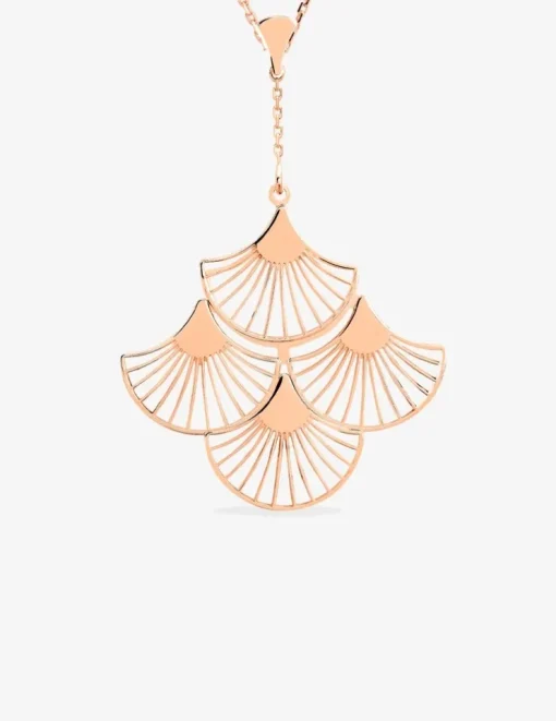 Collier Art déco or rose 750‰ 4 motifs SO OR