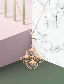 Collier Art déco or rose 750‰ 4 motifs SO OR