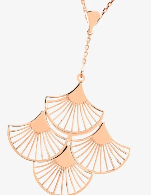 Collier Art déco or rose 750‰ 4 motifs SO OR