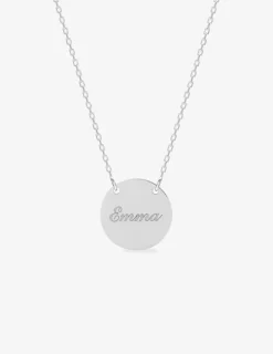 Collier avec jeton à graver en argent 925 ‰ rhodié SO OR