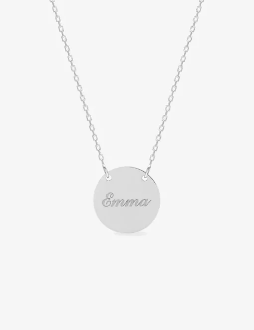 Collier avec jeton à graver en argent 925 ‰ rhodié SO OR