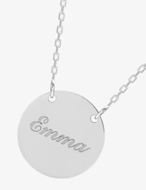 Collier avec jeton à graver en argent 925 ‰ rhodié SO OR