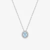 Collier avec oxyde de zirconium bleu en argent 925‰ rhodié SO OR