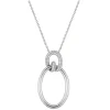 Collier avec pendentif ronds en argent 925 ‰ rhodié et oxydes de zirconium SO OR