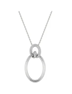 Collier avec pendentif ronds en argent 925 ‰ rhodié et oxydes de zirconium SO OR